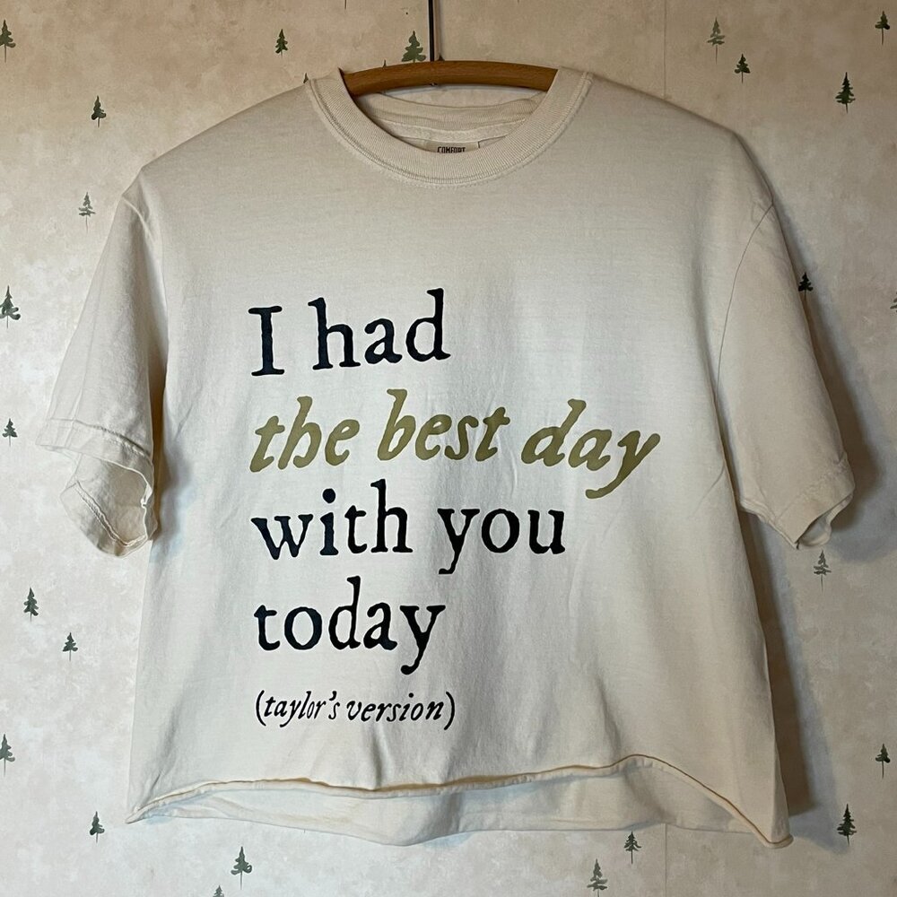 Taylor Swift Crop Top Lyric Shirt, Comfort Colors, M